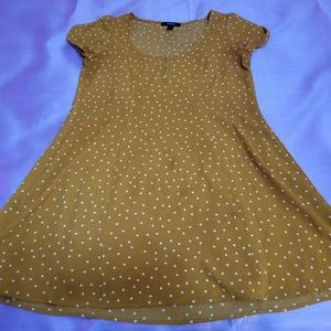 Mustard polka dot dress